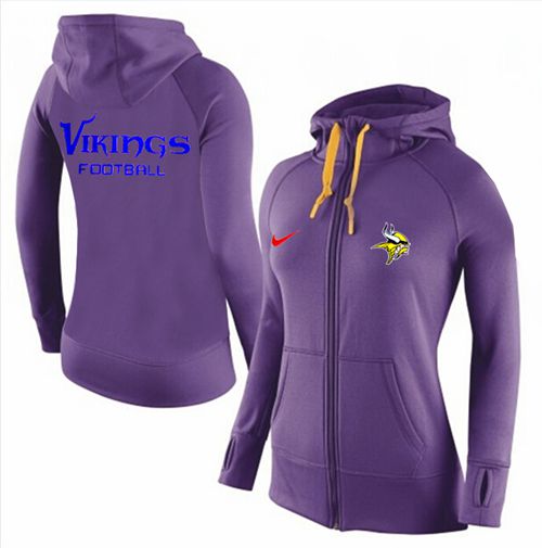 Women's Nike Minnesota Vikings Full-Zip Performance Hoodie Purple_1 - Click Image to Close