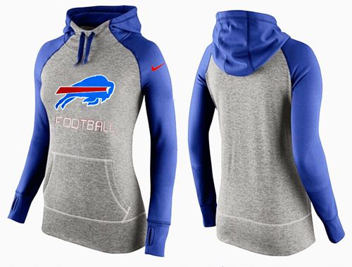 Women's Nike Buffalo Bills Performance Hoodie Grey & Blue_1