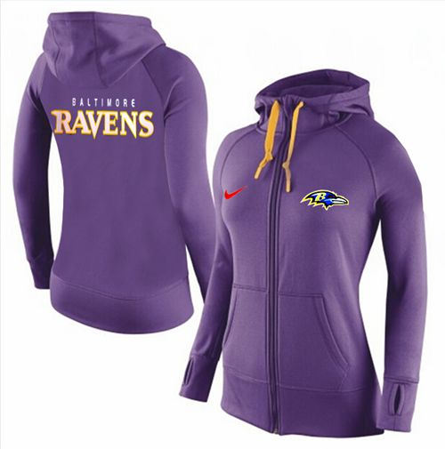 Women's Nike Baltimore Ravens Full-Zip Performance Hoodie Purple