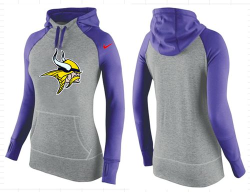 Women's Nike Minnesota Vikings Performance Hoodie Grey & Purple_2 - Click Image to Close