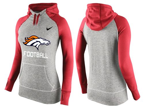 Women's Nike Denver Broncos Performance Hoodie Grey & Red_1 - Click Image to Close