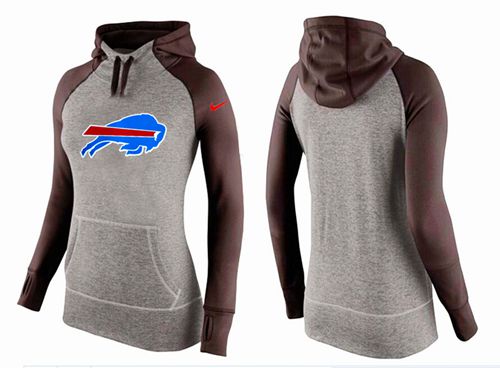 Women's Nike Buffalo Bills Performance Hoodie Grey & Brown - Click Image to Close