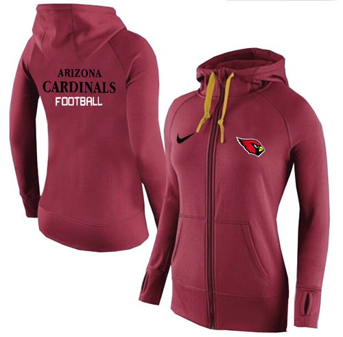 Women's Nike Arizona Cardinals Full-Zip Performance Hoodie Red