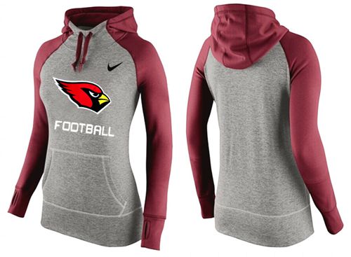 Women's Nike Arizona Cardinals Performance Hoodie Grey & Red_1