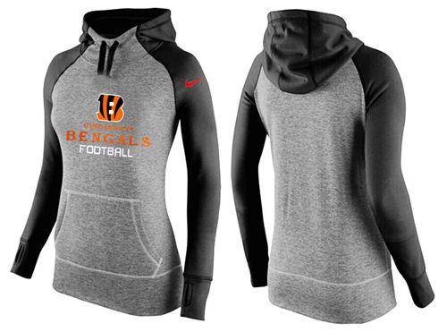 Women's Nike Cincinnati Bengals Performance Hoodie Grey & Black