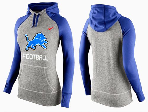 Women's Nike Detroit Lions Performance Hoodie Grey & Blue_1