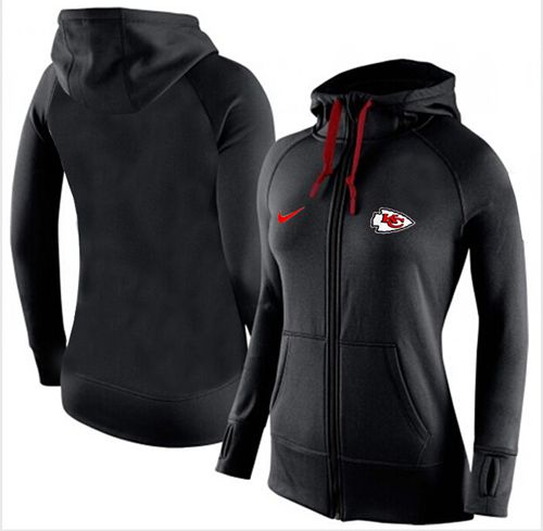 Women's Nike Kansas City Chiefs Full-Zip Performance Hoodie Black