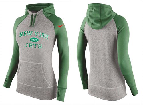 Women's Nike New York Jets Performance Hoodie Grey & Green_1 - Click Image to Close