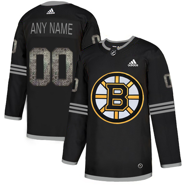 Men's Adidas Bruins Personalized Authentic Black Classic NHL Jersey