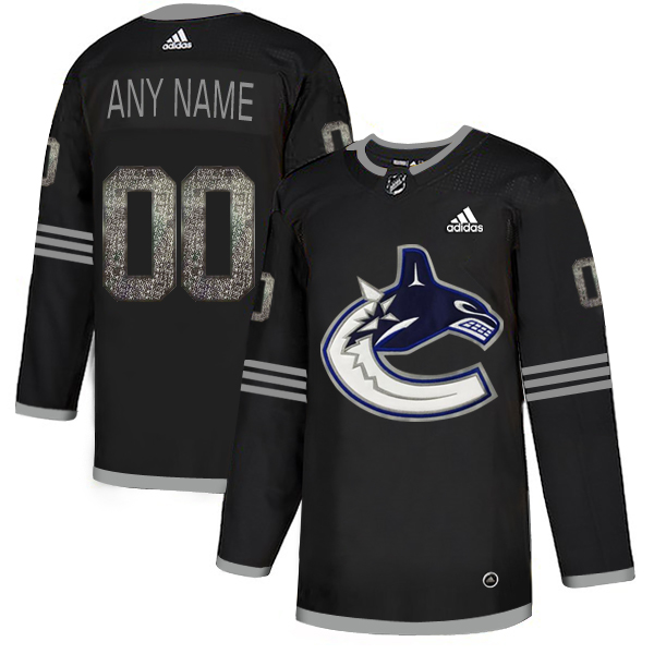 Men's Adidas Canucks Personalized Authentic Black_1 Classic NHL Jersey - Click Image to Close