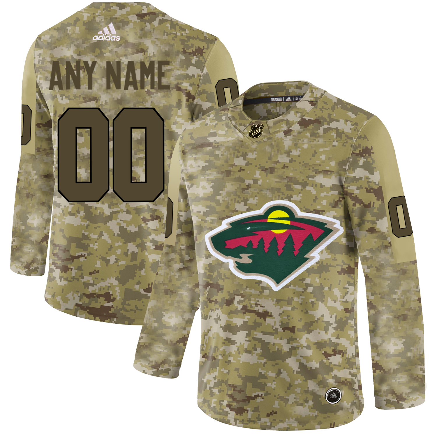 Men's Adidas Wild Personalized Camo Authentic NHL Jersey