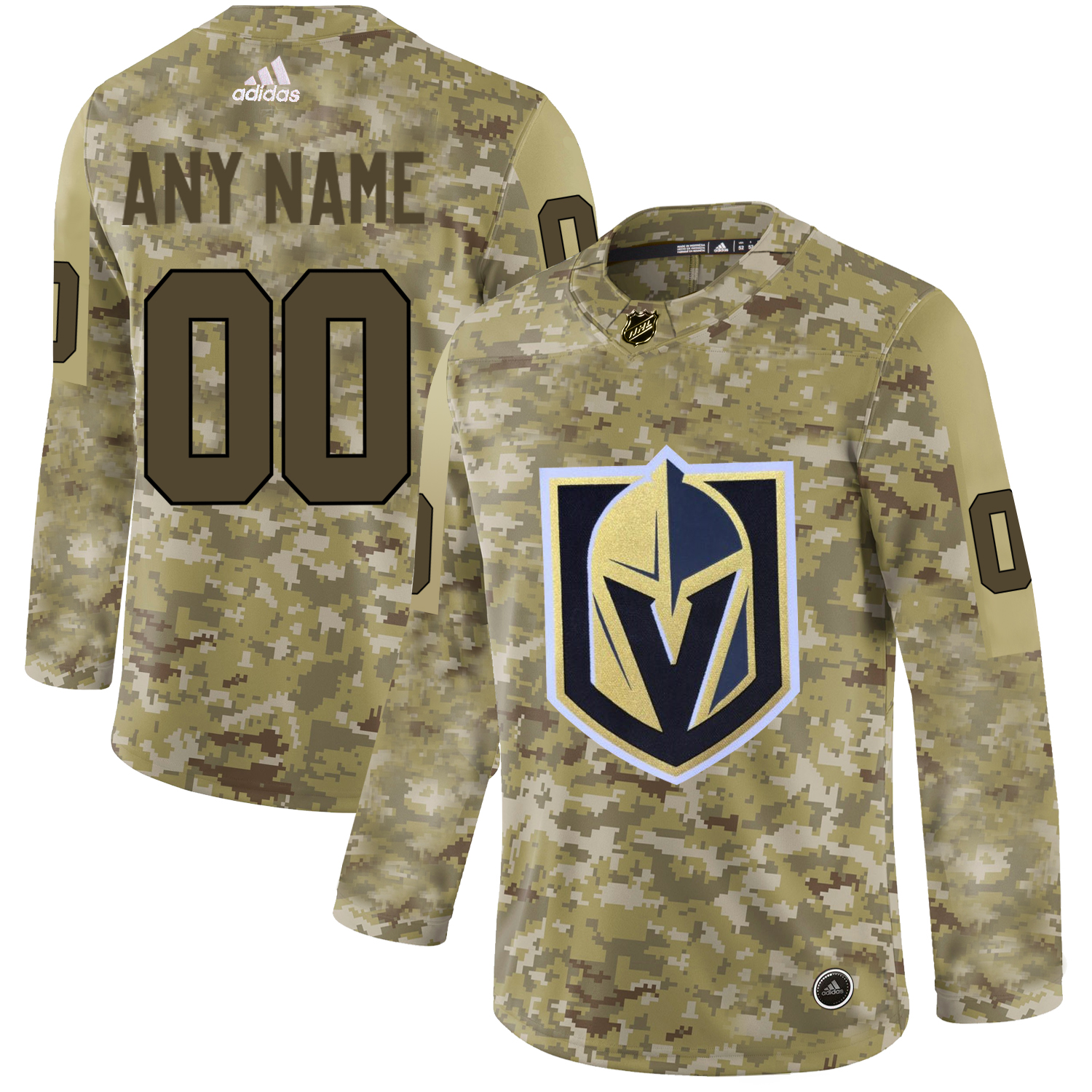 Men's Adidas Golden Knights Personalized Camo Authentic NHL Jersey