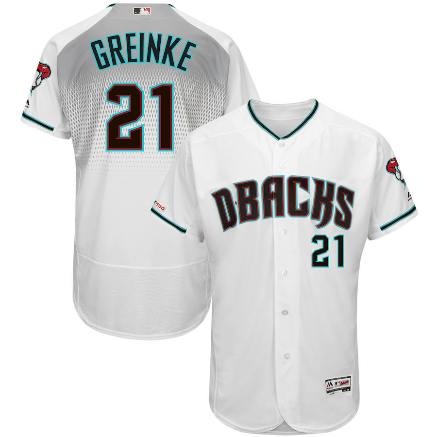 Arizona Diamondbacks #21 Zack Greinke Majestic Fashion Authentic Collection Flex Base Player Jersey White