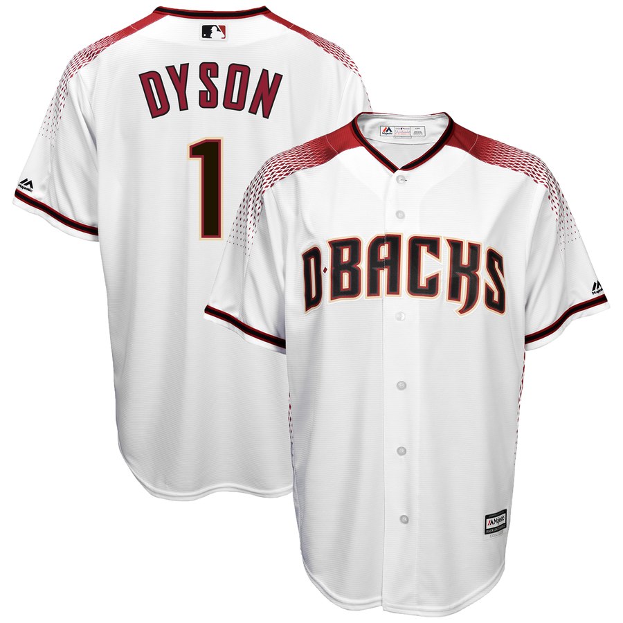 Arizona Diamondbacks #1 Jarrod Dyson Majestic White Home Cool Base Player Jersey - Click Image to Close