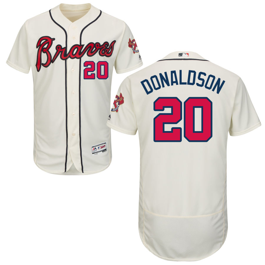 Braves #20 Josh Donaldson Cream Flexbase Authentic Collection Stitched MLB Jersey