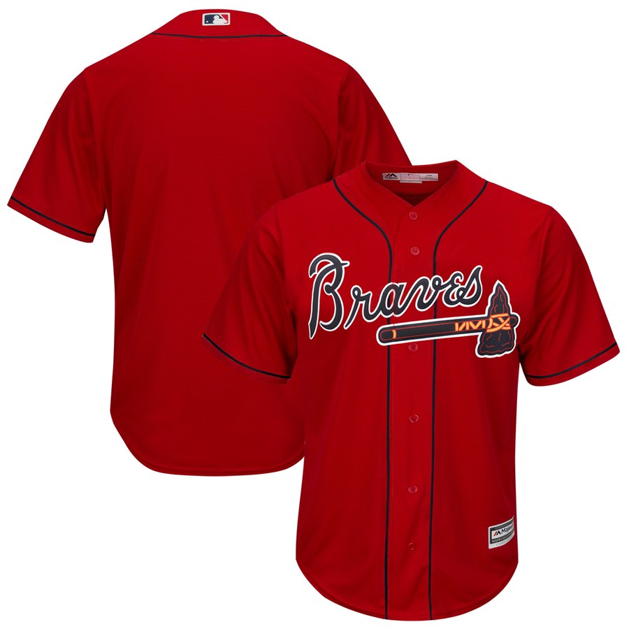 Atlanta Braves Majestic 2019 Alternate Official Cool Base Team Jersey Scarlet