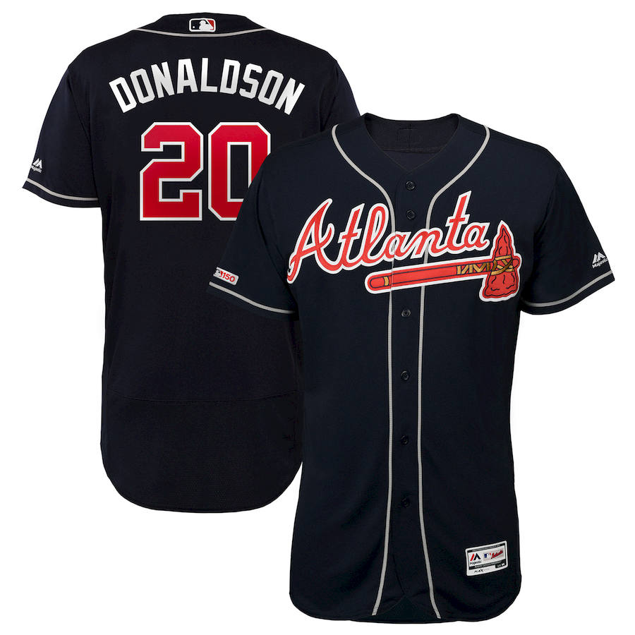 Atlanta Braves #20 Josh Donaldson Majestic Alternate Authentic Collection Flex Base Player Jersey Navy