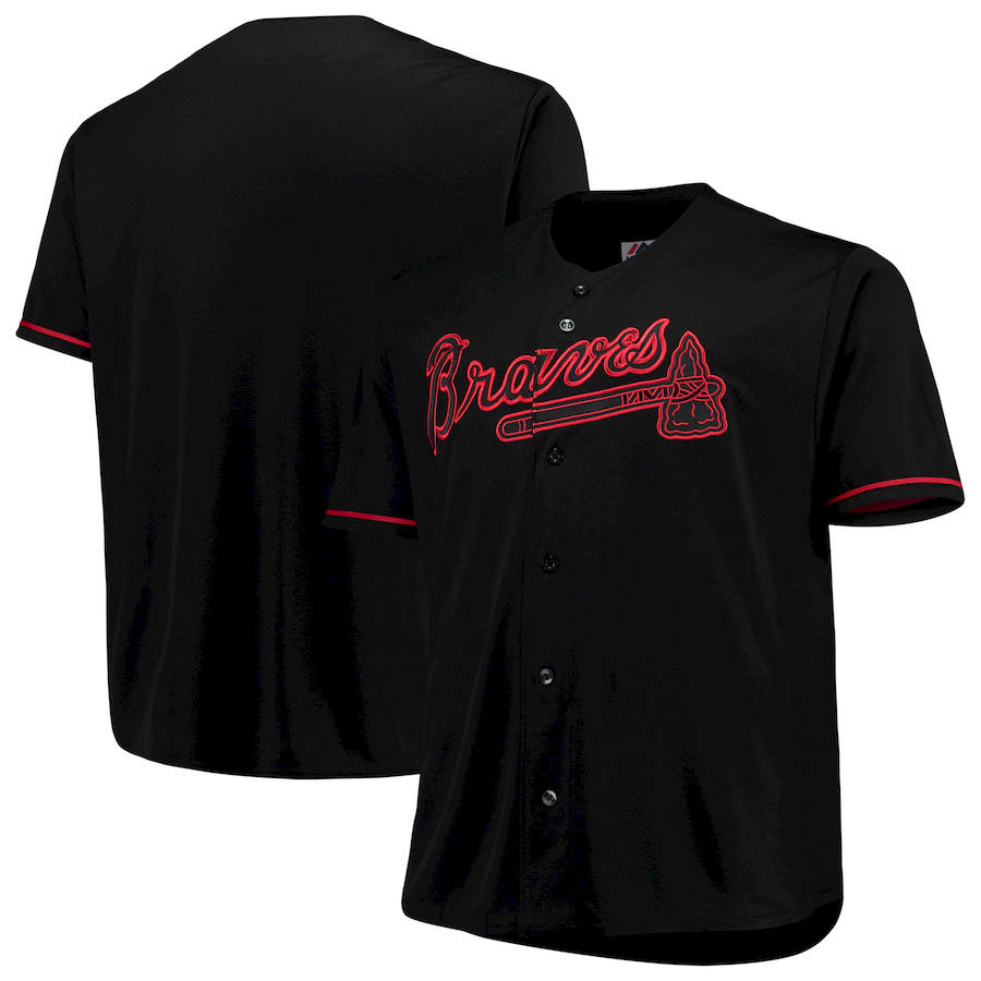 Atlanta Braves Majestic Big & Tall Pop Fashion Jersey Black