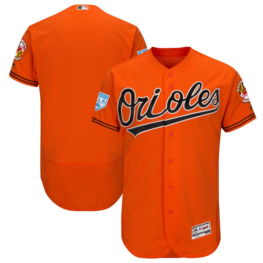 Orioles Blank Orange 2019 Spring Training Flex Base Stitched MLB Jersey