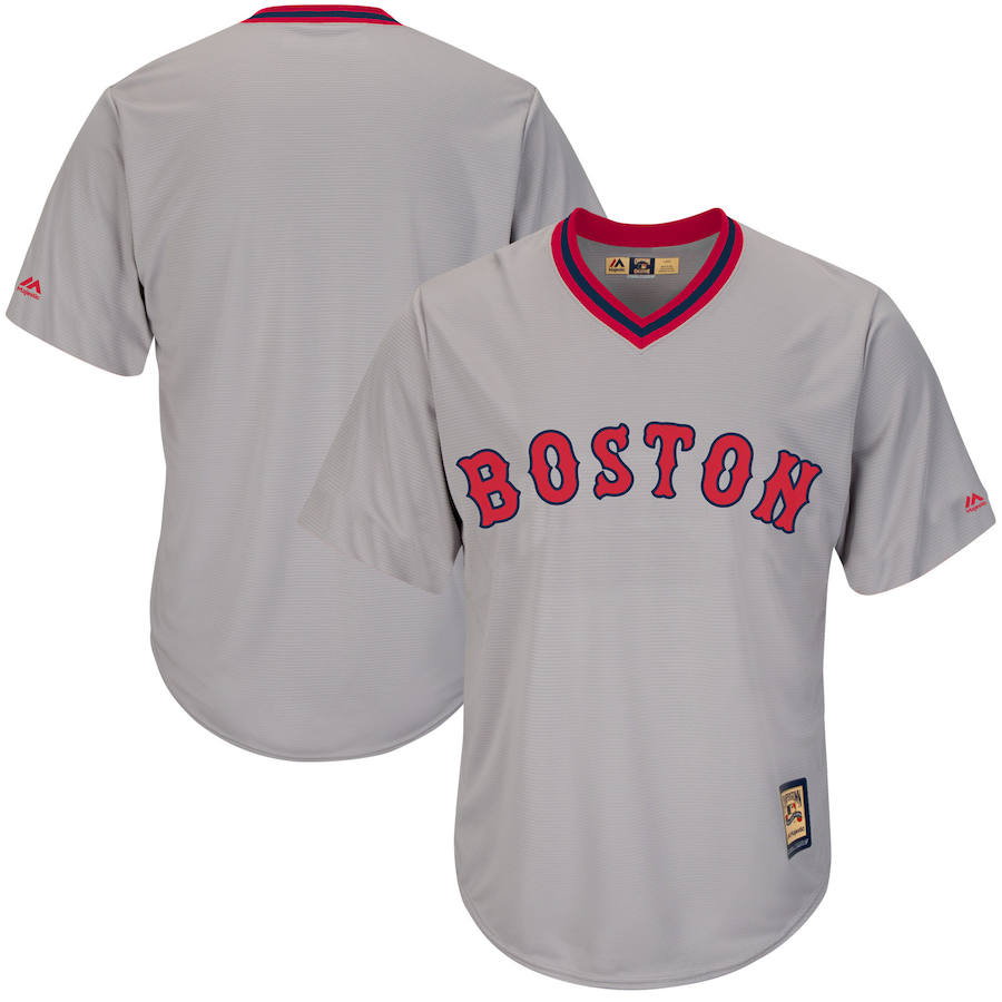 Boston Red Sox Majestic Road Cooperstown Cool Base Replica Team Jersey Gray