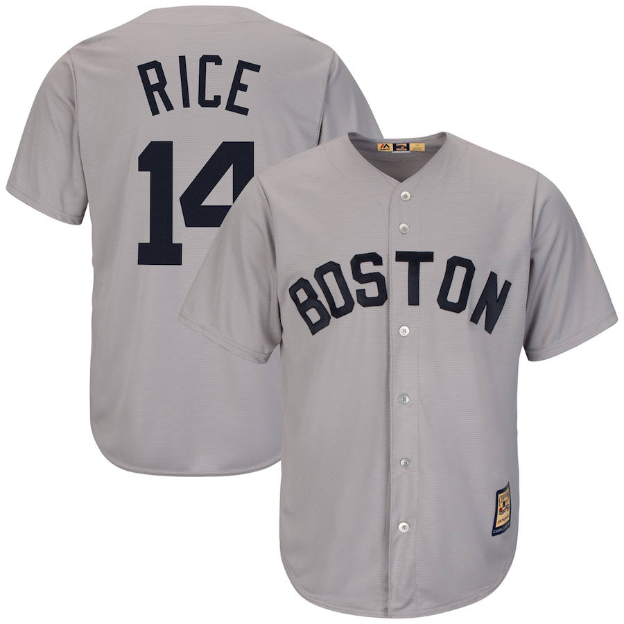 Boston Red Sox #14 Jim Rice Majestic Cooperstown Collection Cool Base Player Jersey Gray