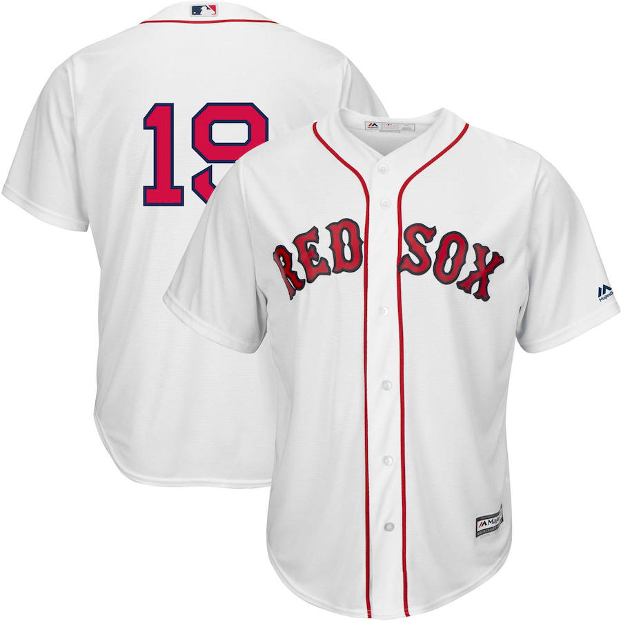 Boston Red Sox #19 Jackie Bradley Jr. Majestic Home Official Replica Cool Base Player Jersey White