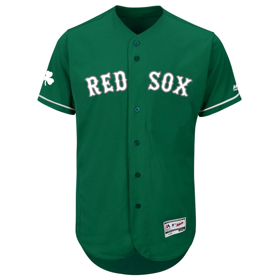 Boston Red Sox Majestic St. Patrick's Day Flex Base Authentic Collection Celtic Team Jersey Green