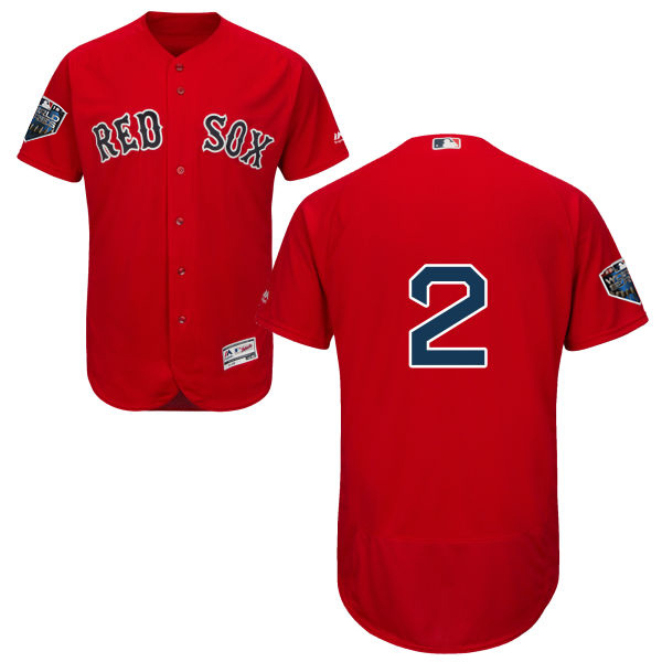 Red Sox #2 Xander Bogaerts Red Flexbase Authentic Collection 2018 World Series Stitched MLB Jersey