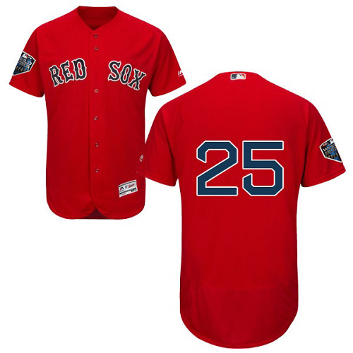 Red Sox #25 Jackie Bradley Jr Red Flexbase Authentic Collection 2018 World Series Stitched MLB Jersey