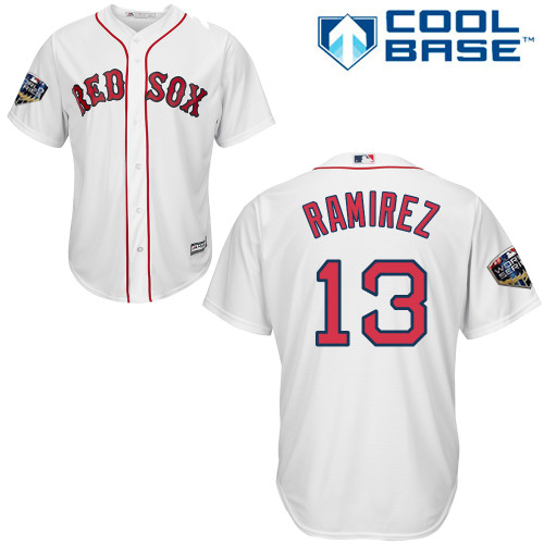 Red Sox #13 Hanley Ramirez New White Cool Base 2018 World Series Stitched MLB Jersey - Click Image to Close