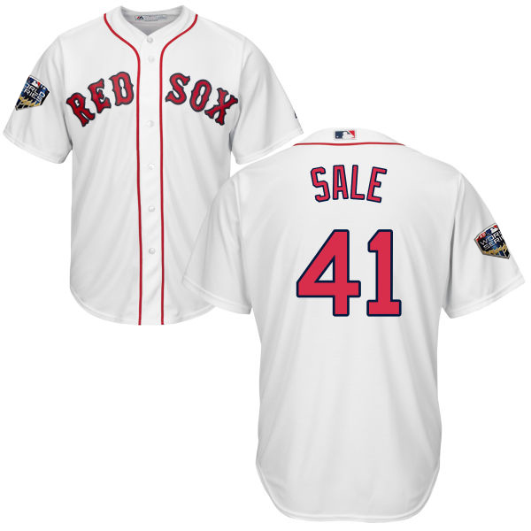 Red Sox #41 Chris Sale White New Cool Base 2018 World Series Stitched MLB Jersey