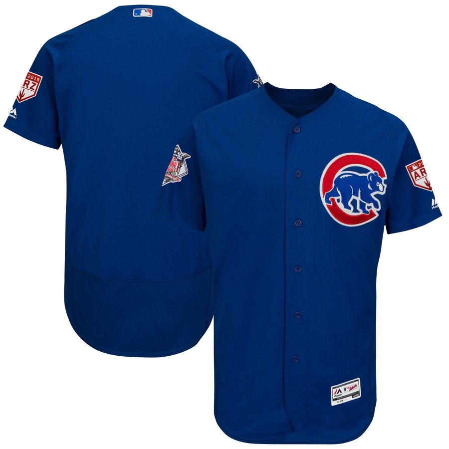 Cubs Blank Blue 2019 Spring Training Flex Base Stitched MLB Jersey