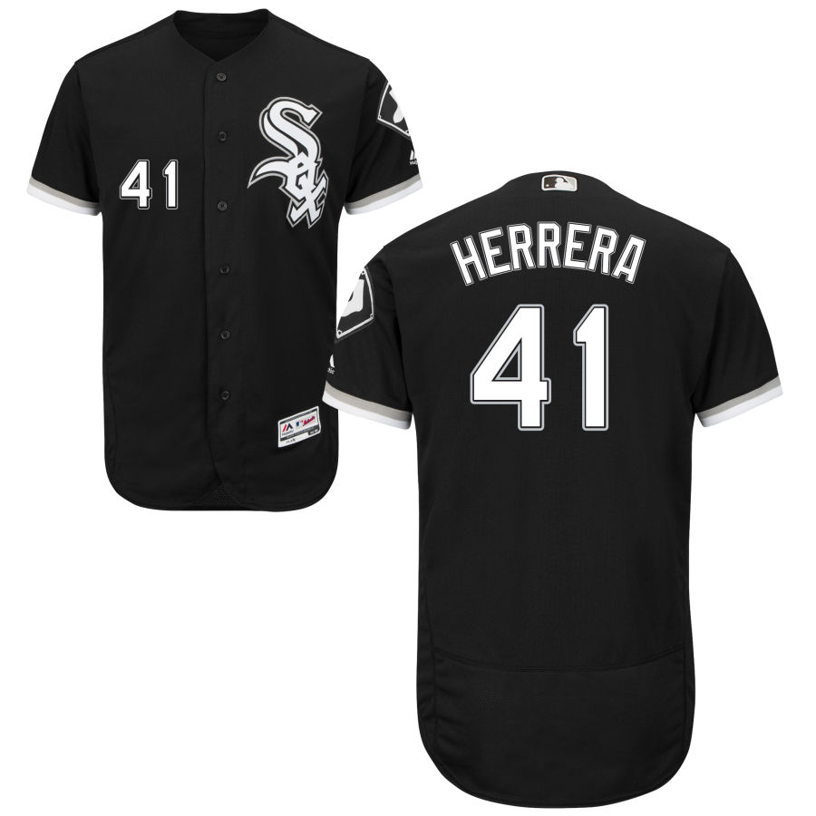 White Sox #41 Kelvin Herrera Flex Base Authentic Black Stitched MLB Jersey - Click Image to Close