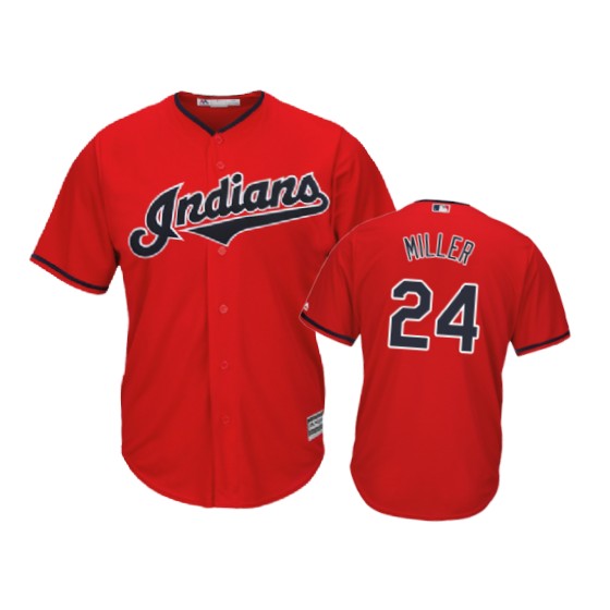 Indians #24 Andrew Miller Scarlet Alternate 2019 Cool Base Stitched MLB Jersey - Click Image to Close