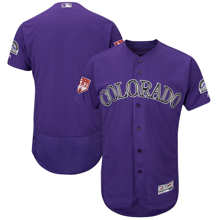 Rockies Blank Purple 2019 Spring Training Flex Base Stitched MLB Jersey