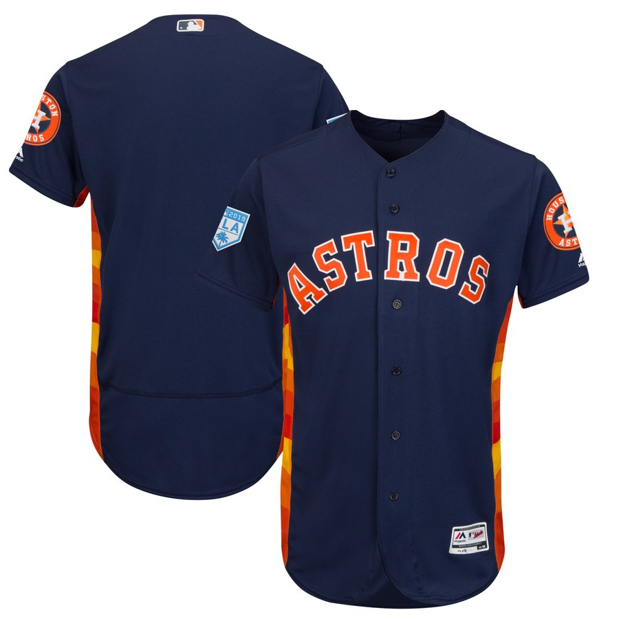 Astros Blank Navy 2019 Spring Training Flex Base Stitched MLB Jersey