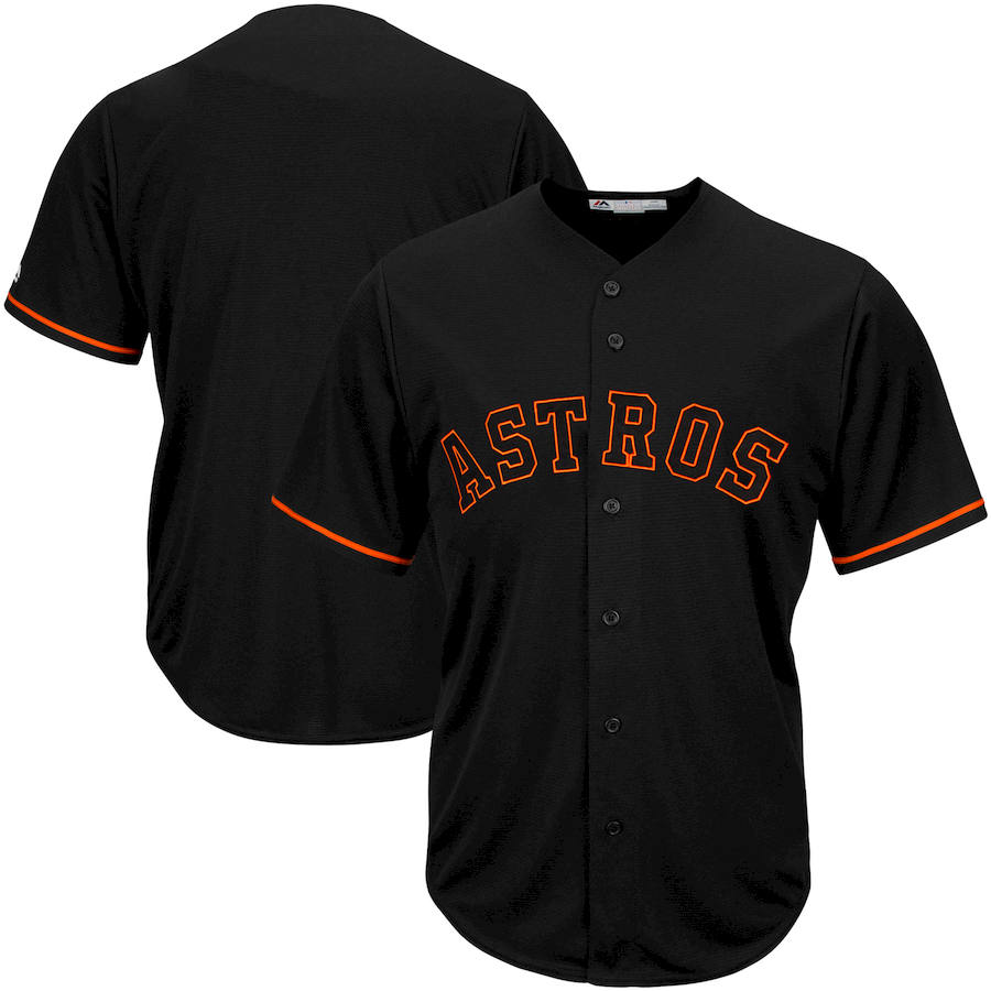 Houston Astros Majestic Big & Tall Pop Fashion V-Neck Jersey Black