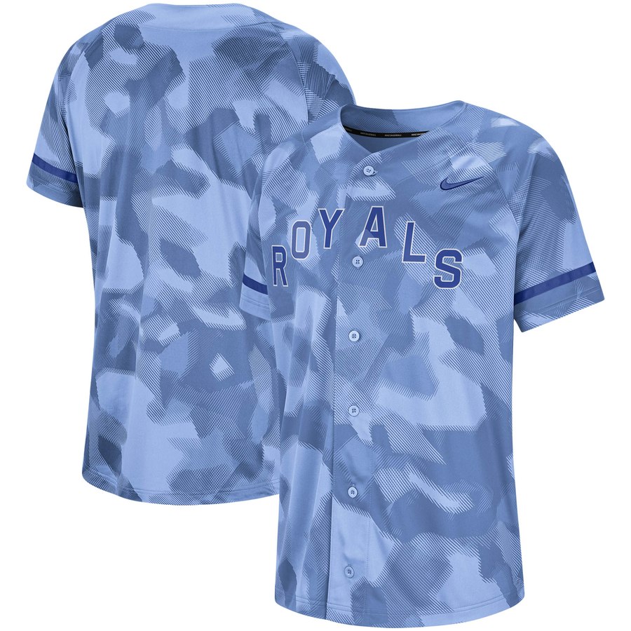 Kansas City Royals Nike Camo Jersey Blue - Click Image to Close