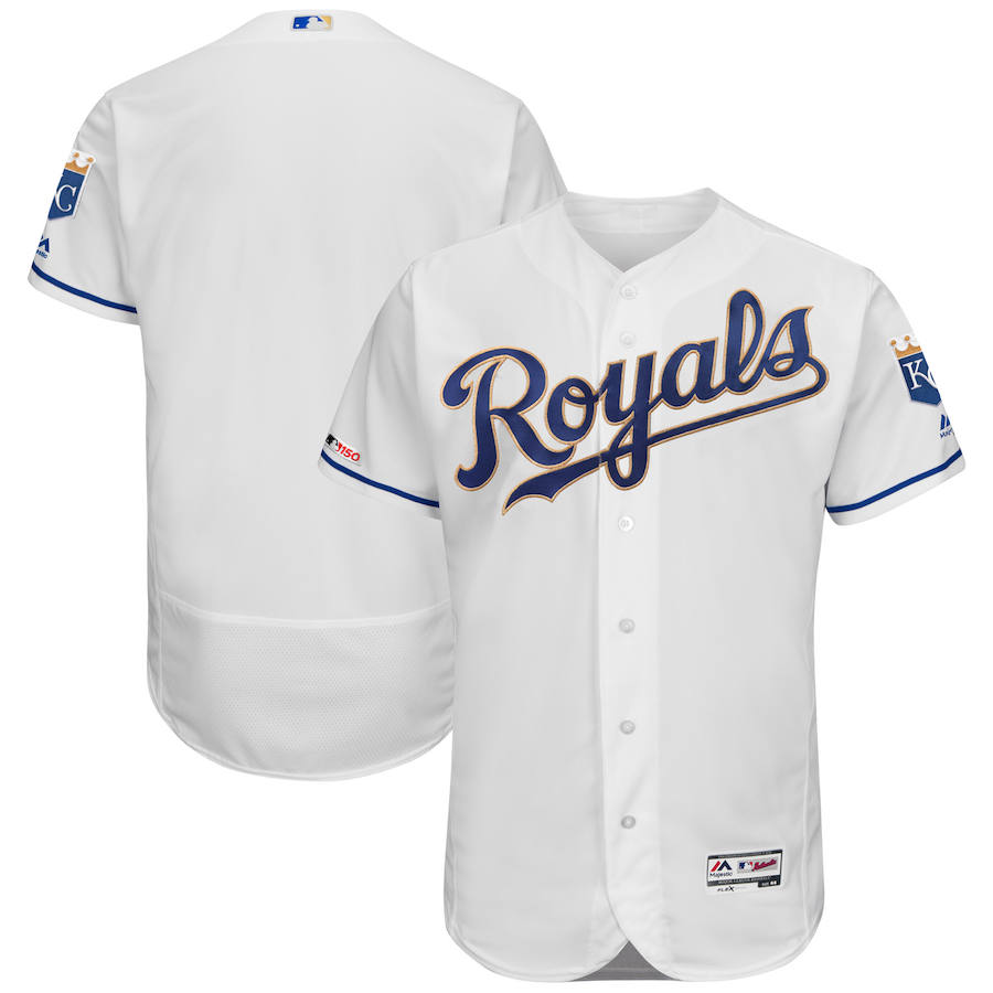 Kansas City Royals Majestic Alternate Flexbase Authentic Collection Team Jersey White