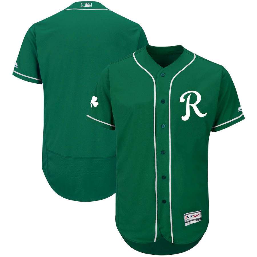 Kansas City Royals Majestic St. Patrick's Day Flex Base Authentic Collection Celtic Team Jersey Green