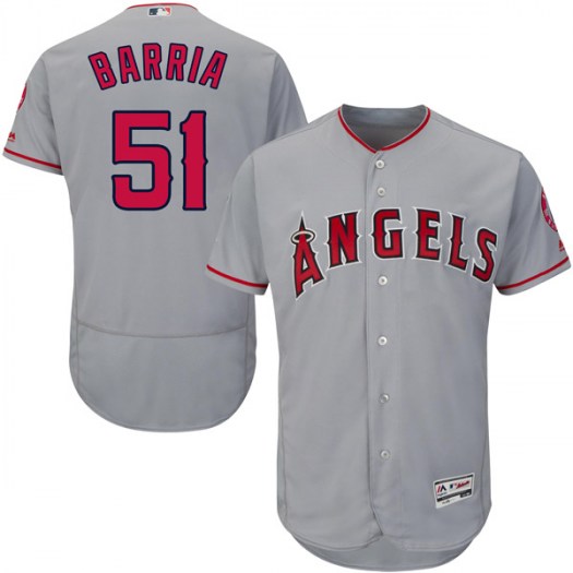 Angels of Anaheim #51 Jaime Barria Grey Flexbase Authentic Collection Stitched MLB Jersey