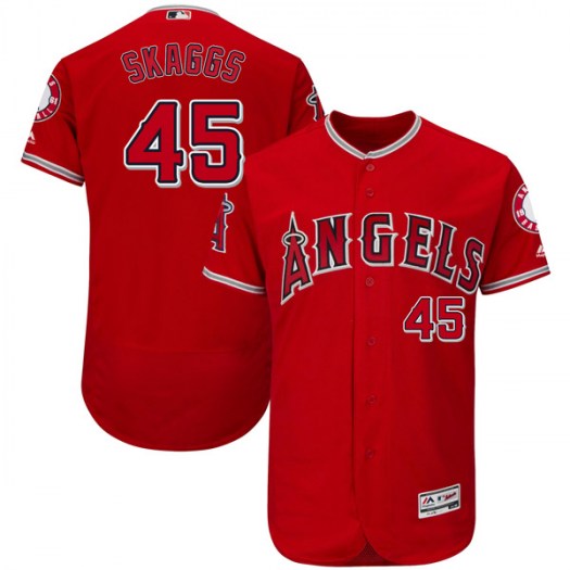 Angels of Anaheim #45 Tyler Skaggs Red Flexbase Authentic Collection Stitched MLB Jersey