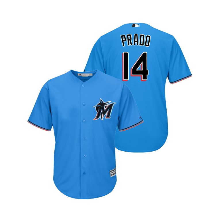 marlins #14 Martin Prado Blue Alternate 2019 Cool Base Stitched MLB Jersey