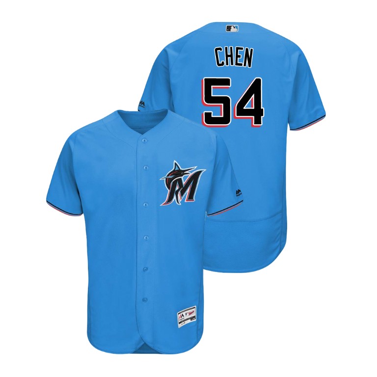 marlins #54 Wei-Yin Chen Blue Alternate 2019 Authentic Collection Flex Base Stitched MLB Jersey