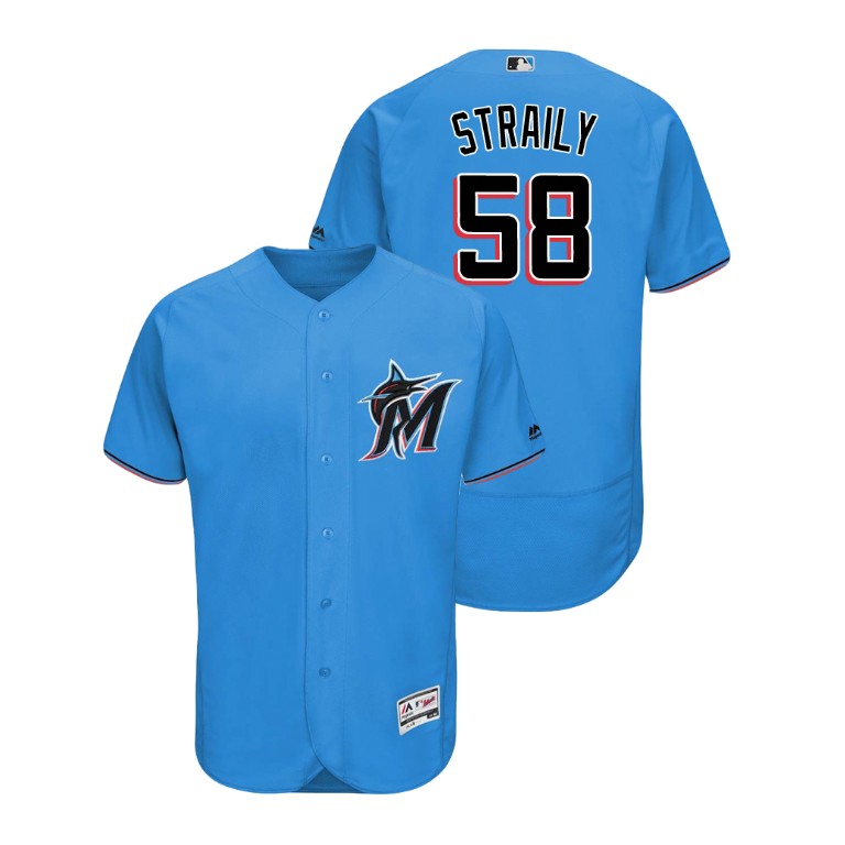 marlins #58 Dan Straily Blue Alternate 2019 Authentic Collection Flex Base Stitched MLB Jersey