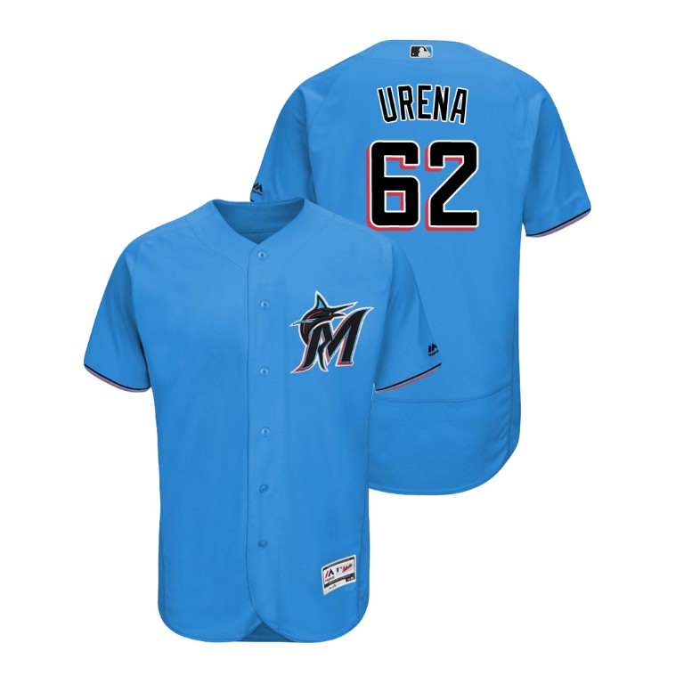 marlins #62 Jose Urena Blue Alternate 2019 Authentic Collection Flex Base Stitched MLB Jersey