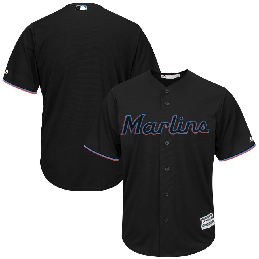 Miami Marlins Majestic Alternate 2019 Official Cool Base Team Jersey Black