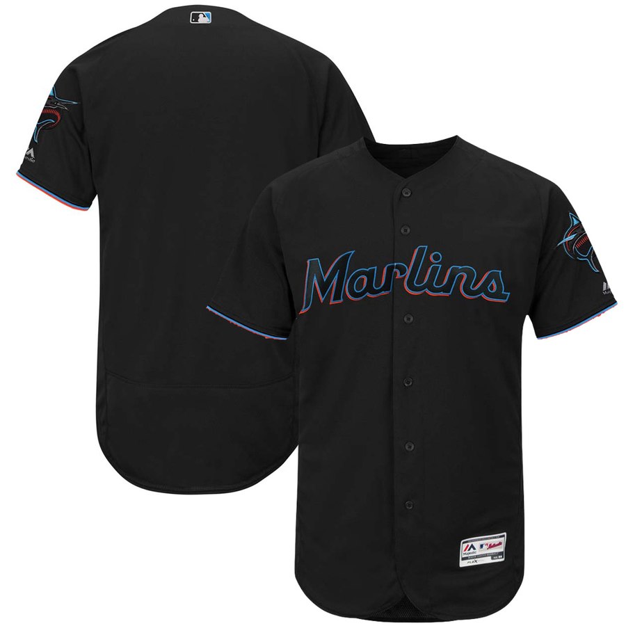 Miami Marlins Majestic Alternate 2019 Authentic Collection Flex Base Team Jersey Black