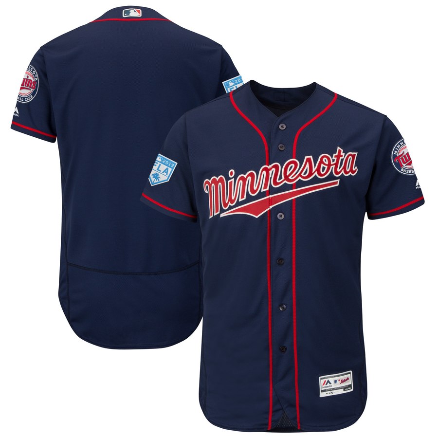 Twins Blank Navy 2019 Spring Training Flex Base Stitched MLB Jersey - Click Image to Close