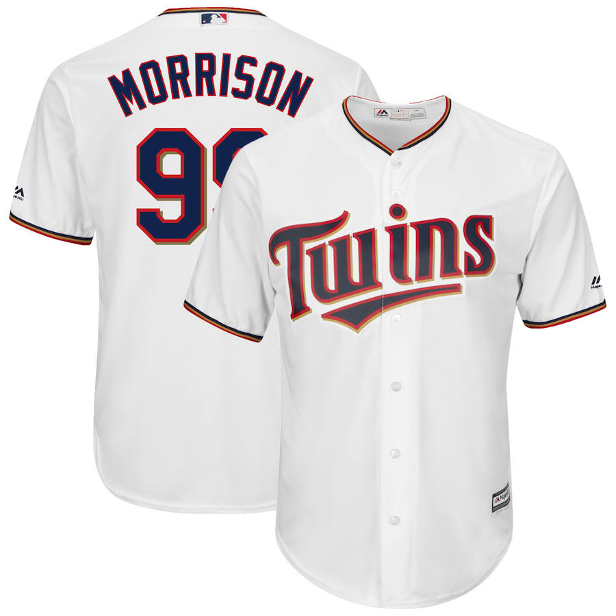 Minnesota Twins #99 Logan Morrison Majestic Home Cool Base Player Jersey White - Click Image to Close